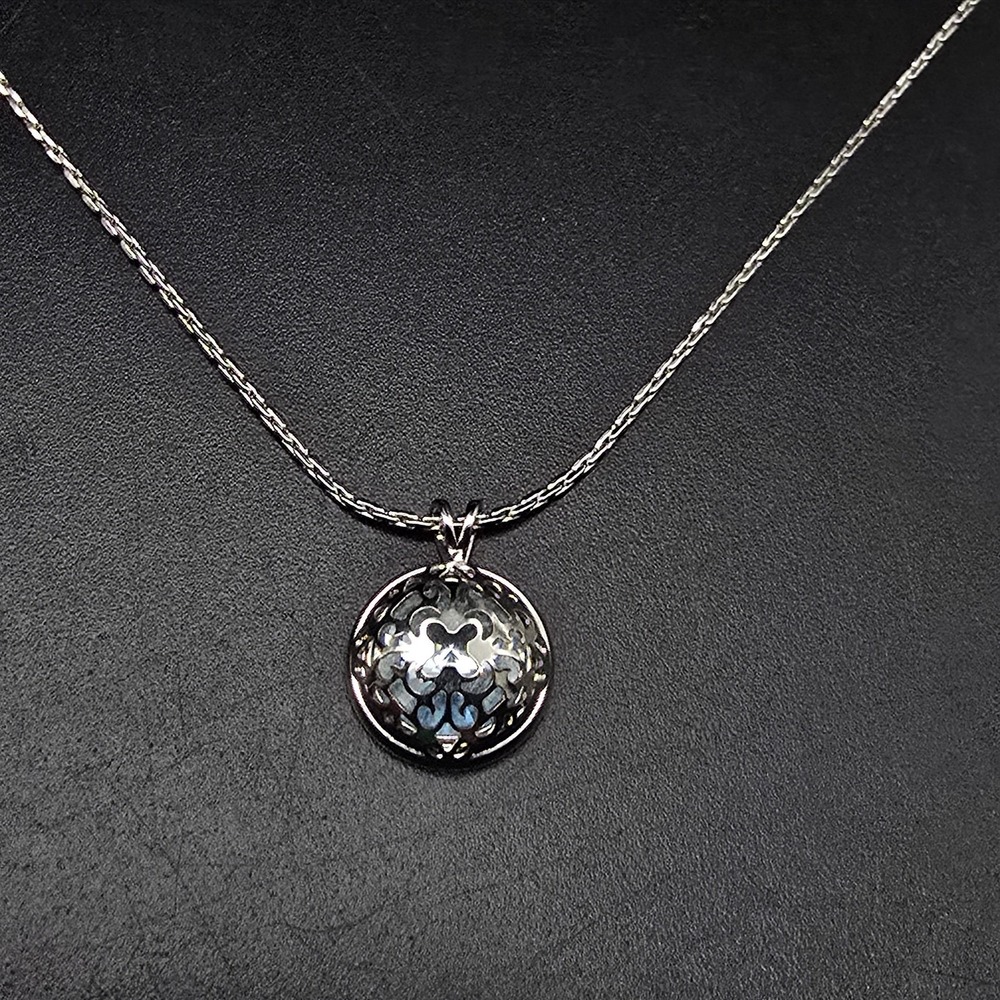 Avon 1984 Aqua Filigree Necklace Silver Tone Blue Vintage Jewelry